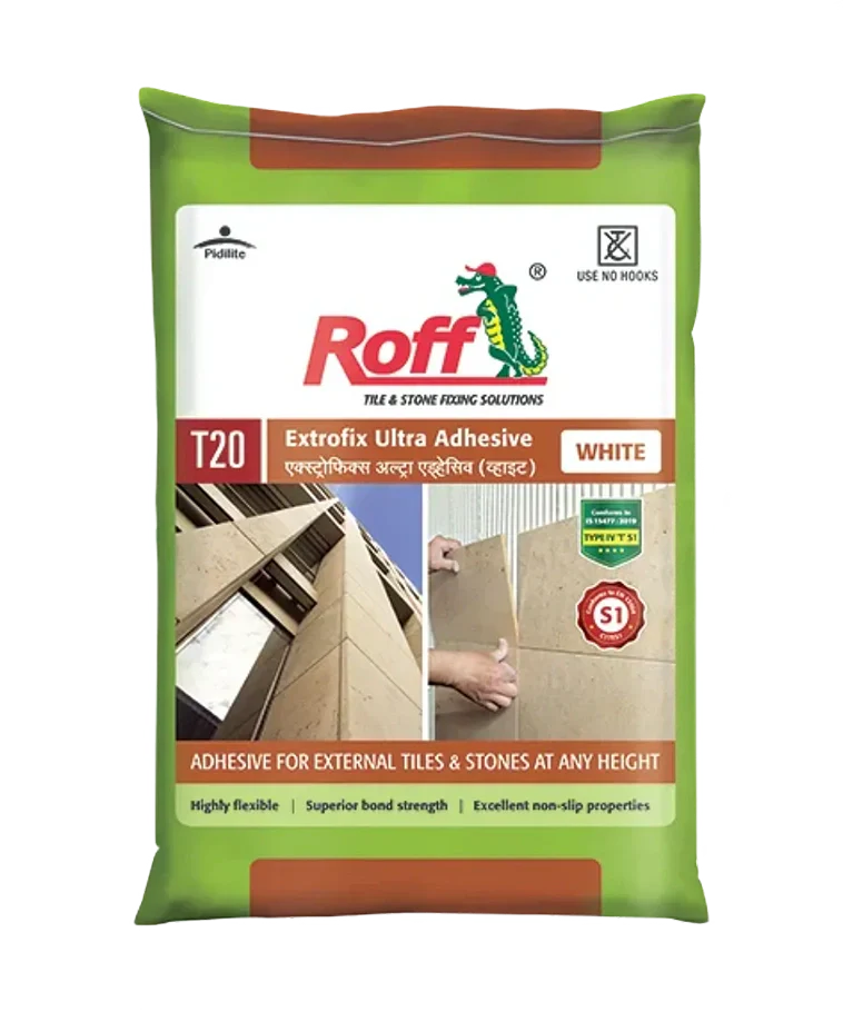 Roff T20 Extrofix Ultra Tile Adhesive, White, 20 Kg Bag