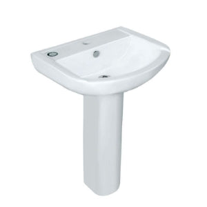 Jaquar Wall Hung Basin with Full Pedestal in White finish - ARS-WHT-39801 - Buy Online