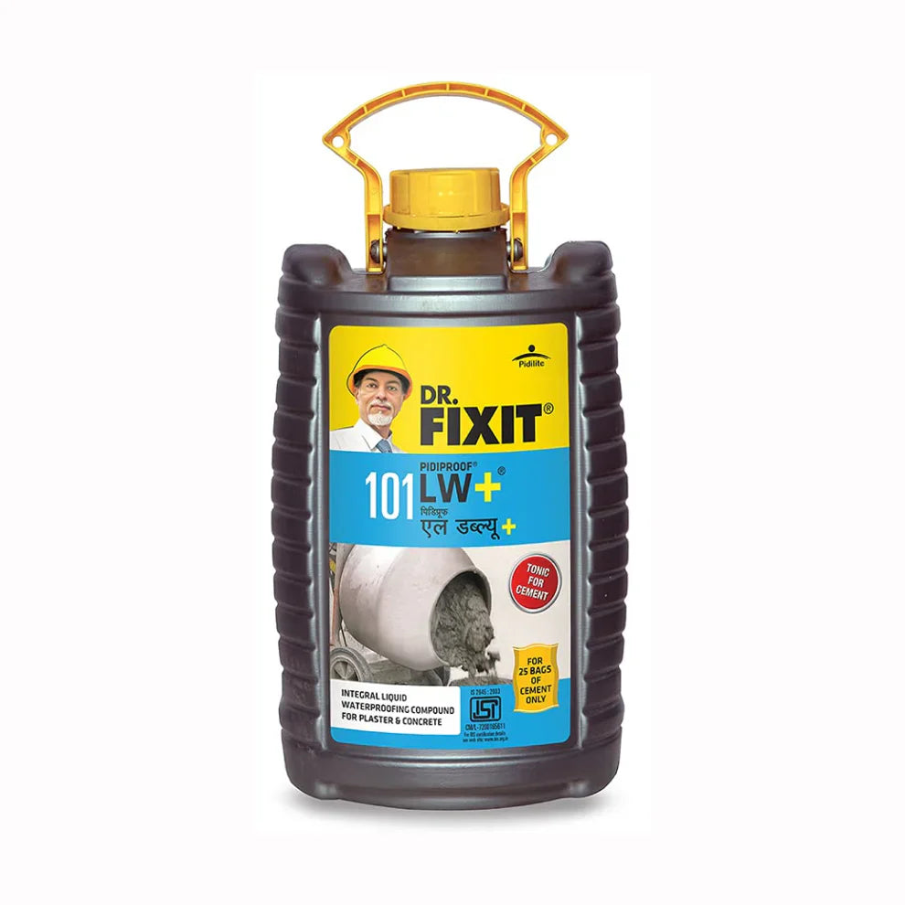 Genuine Dr. Fixit Pidiproof LW+ waterproofing additive for concrete, with fast delivery in 60 mins across Bangalore.