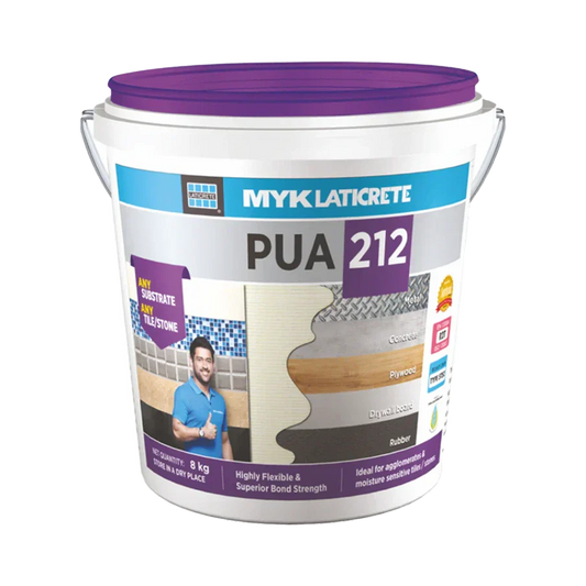 MYK Laticrete PUA 212 Modified PU Adhesive off-white 8kg pack for flexible tile and stone installations - BeforeBuy Bangalore