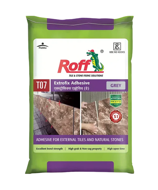 Roff T07 Extrofix Tile Adhesive, Grey, 20 Kg Bag