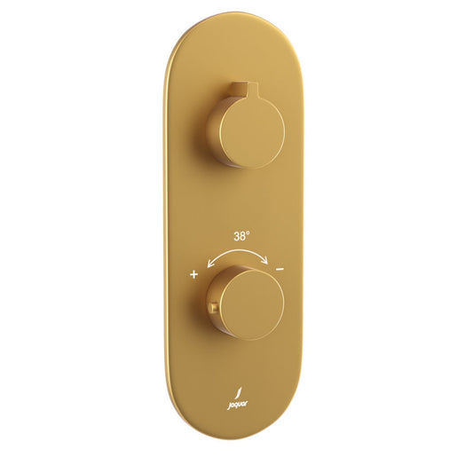 Jaquar Jaquar Bathroom Mixer Faucets Aquamax Thermostatic Shower Mixer- Blush Gold PVD in Chrome finish - LAG-CHR-91661NK - B