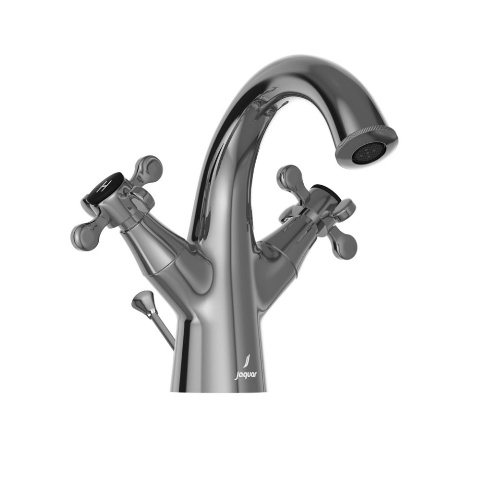 Jaquar Queens Prime Central Hole Basin Mixer with Popup Waste System